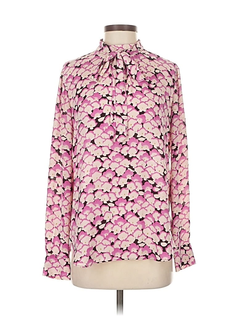 Pre-owned Ann Taylor Long Sleeve Blouse In Pink