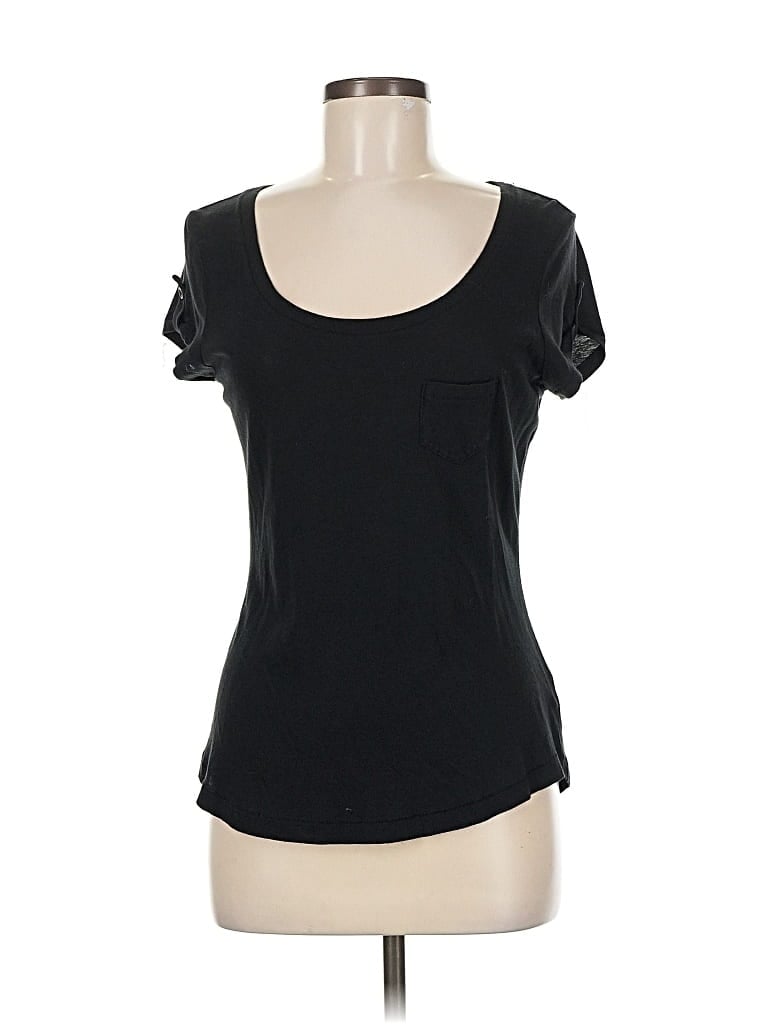Click to view more detailed imagery on our partner's website Pre-owned Express Short Sleeve Top Black Sweetheart Neckline Tops