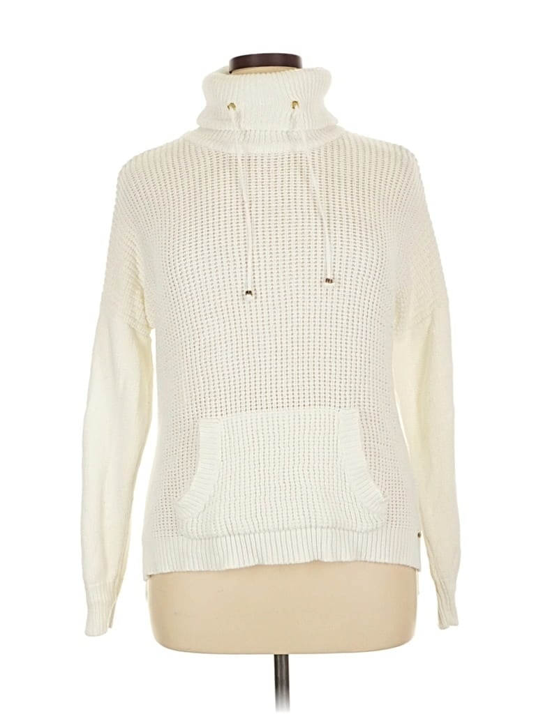 Pre-owned Guess Turtleneck Sweater In White