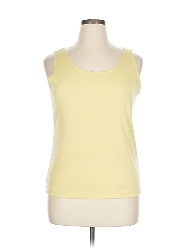 Pre-owned Easywear By Chico's Sleeveless Top Yellow Scoop Neck Tops
