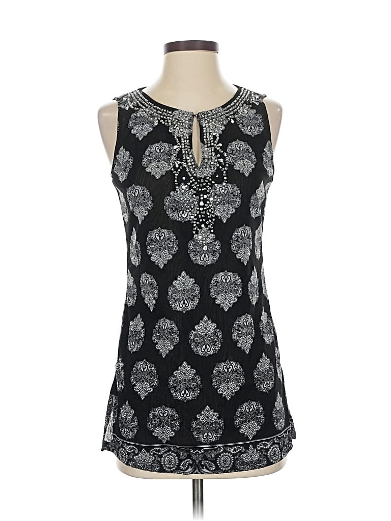 Pre-owned Inc International Concepts Sleeveless Blouse In Black