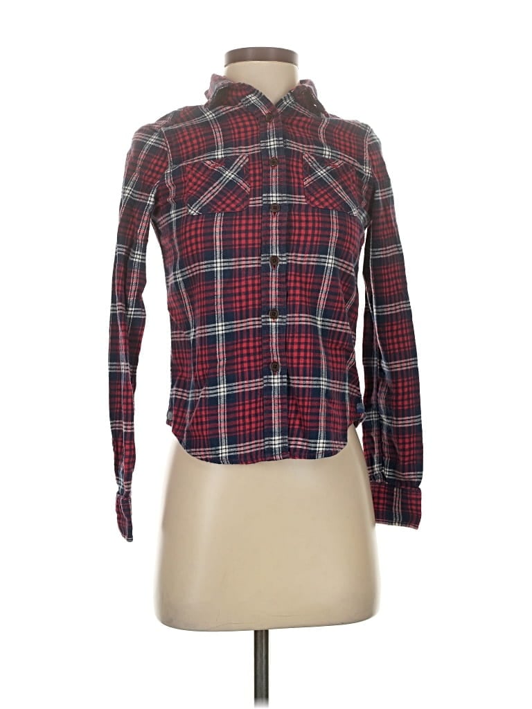 Pre-owned American Eagle Outfitters Long Sleeve Button Down Shirt In Burgundy