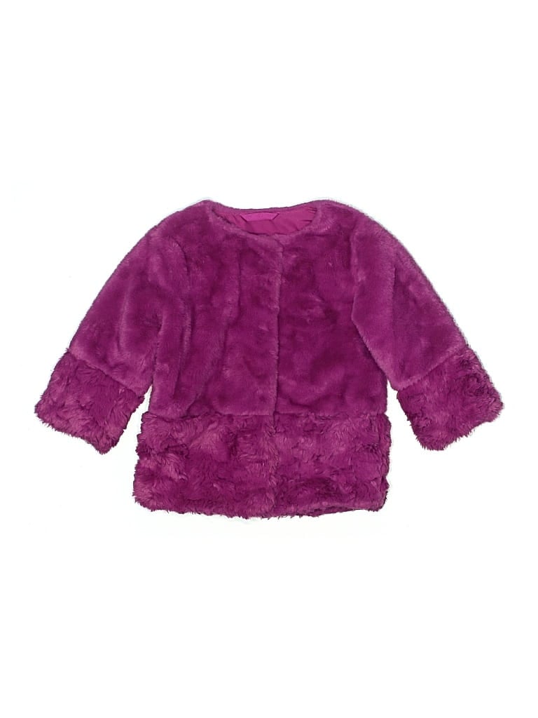 Pre-owned Cat & Jack Kids' Faux Fur Vest In Purple