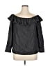 7 For All Mankind Black 3/4 Sleeve Blouse Size XL - photo 1