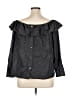 7 For All Mankind Black 3/4 Sleeve Blouse Size XL - photo 2