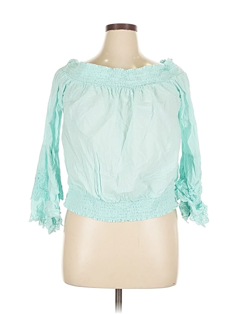 Click to view more detailed imagery on our partner's website Pre-owned Venus 3/4 Sleeve Blouse In Blue