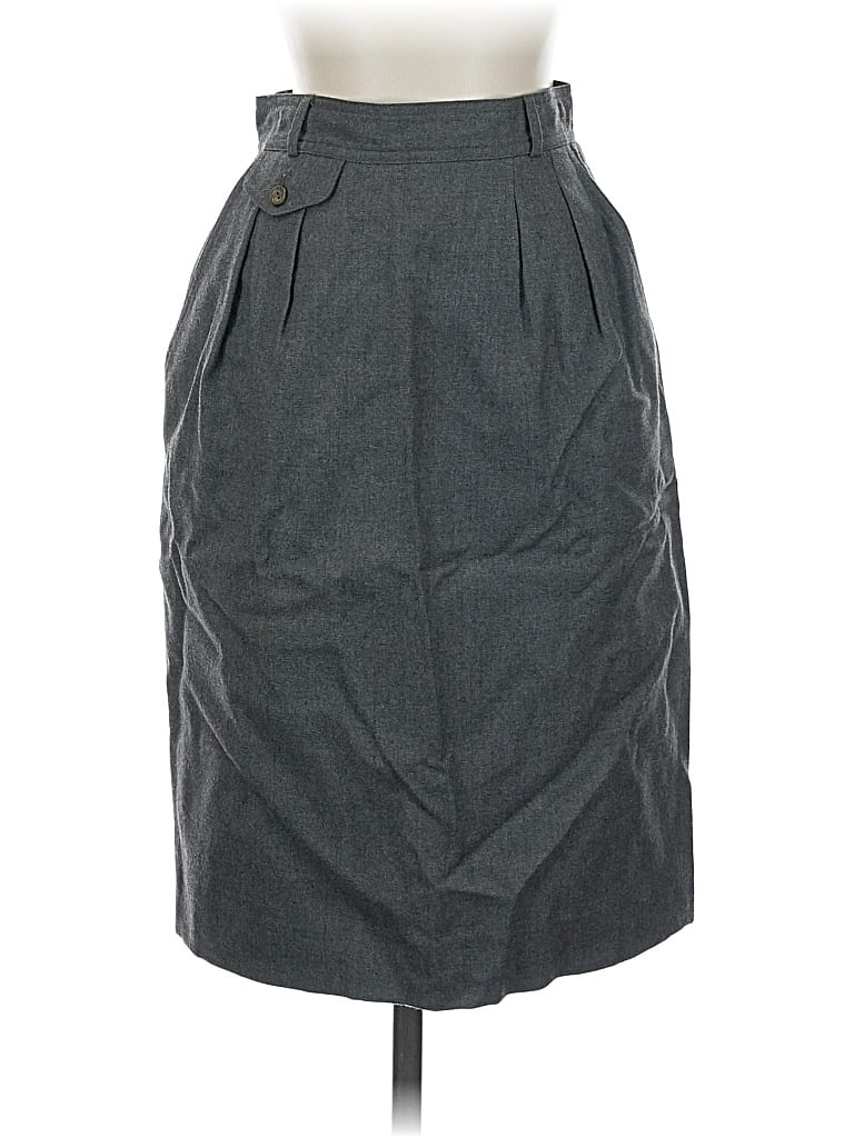 Pre-owned Liz Claiborne Collection Wool Skirt In Gray