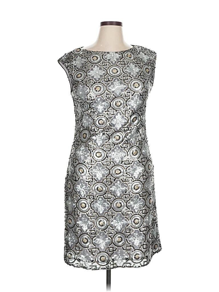 Pre-owned Sue Wong Cocktail Dress In Silver