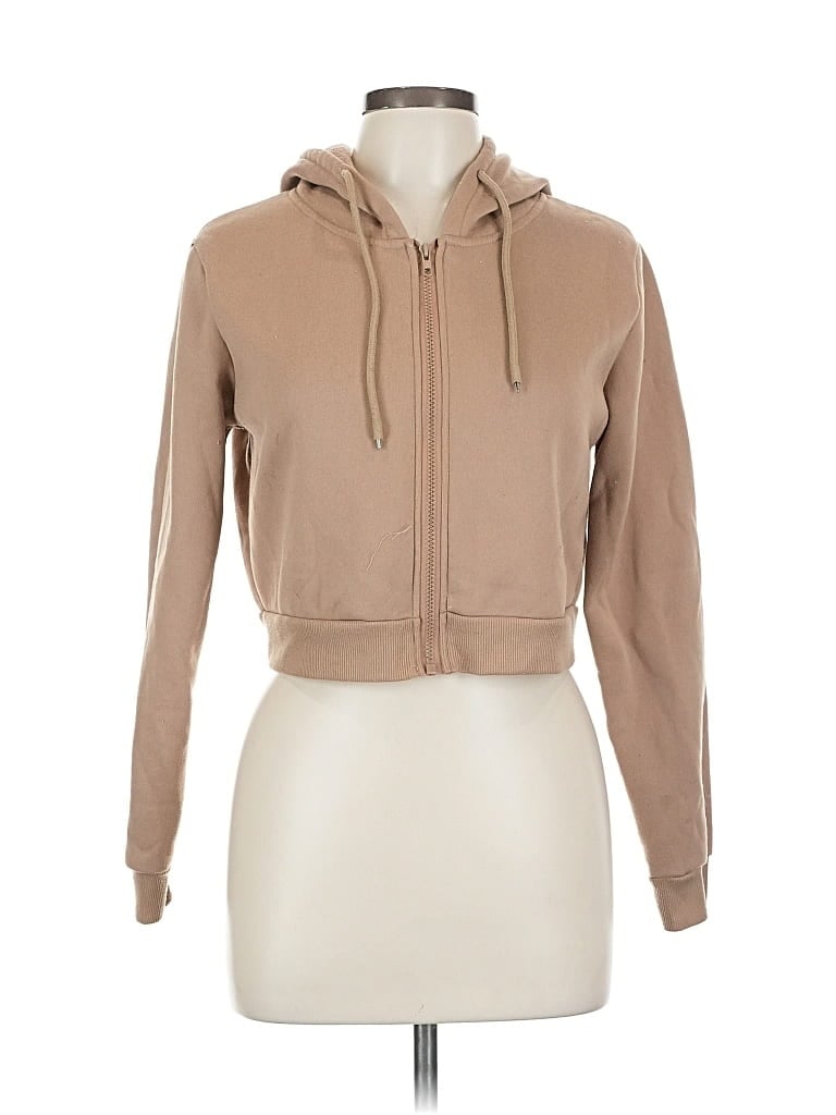Pre-owned Unbranded Zip Up Hoodie In Brown
