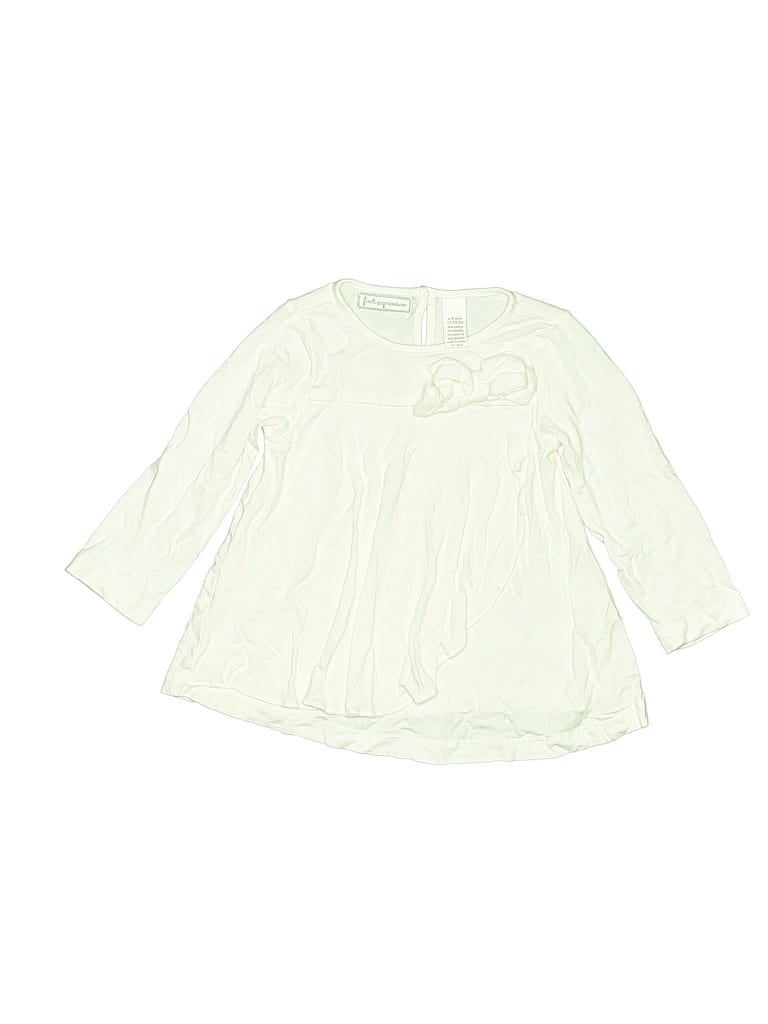 Click to view more detailed imagery on our partner's website Pre-owned First Impressions Babies' 3/4 Sleeve Top Ivory Ruffles Neckline Tops In White