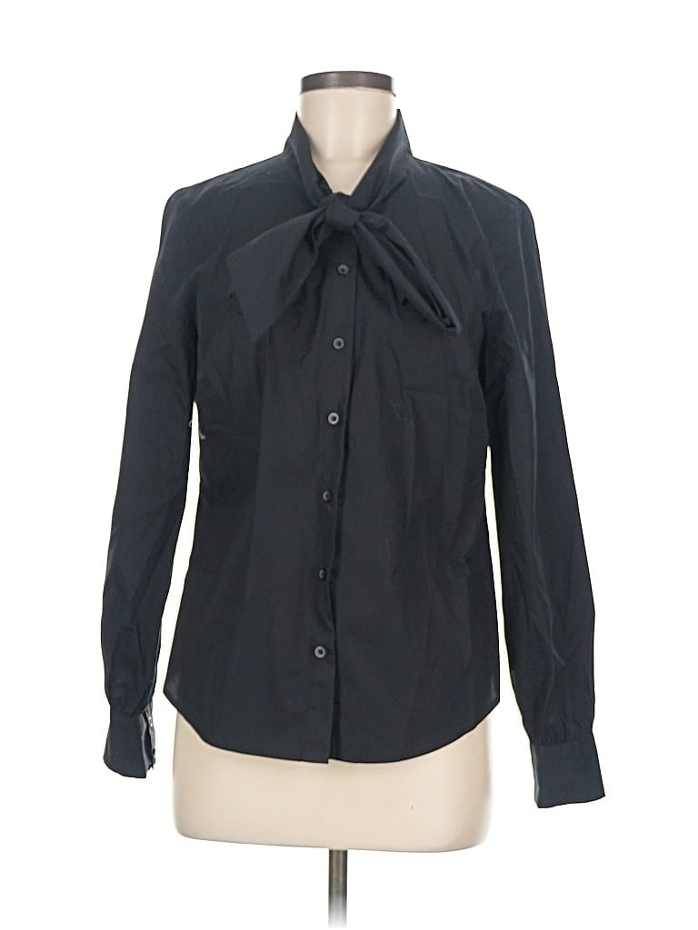 Pre-owned Nine West Long Sleeve Blouse In Black