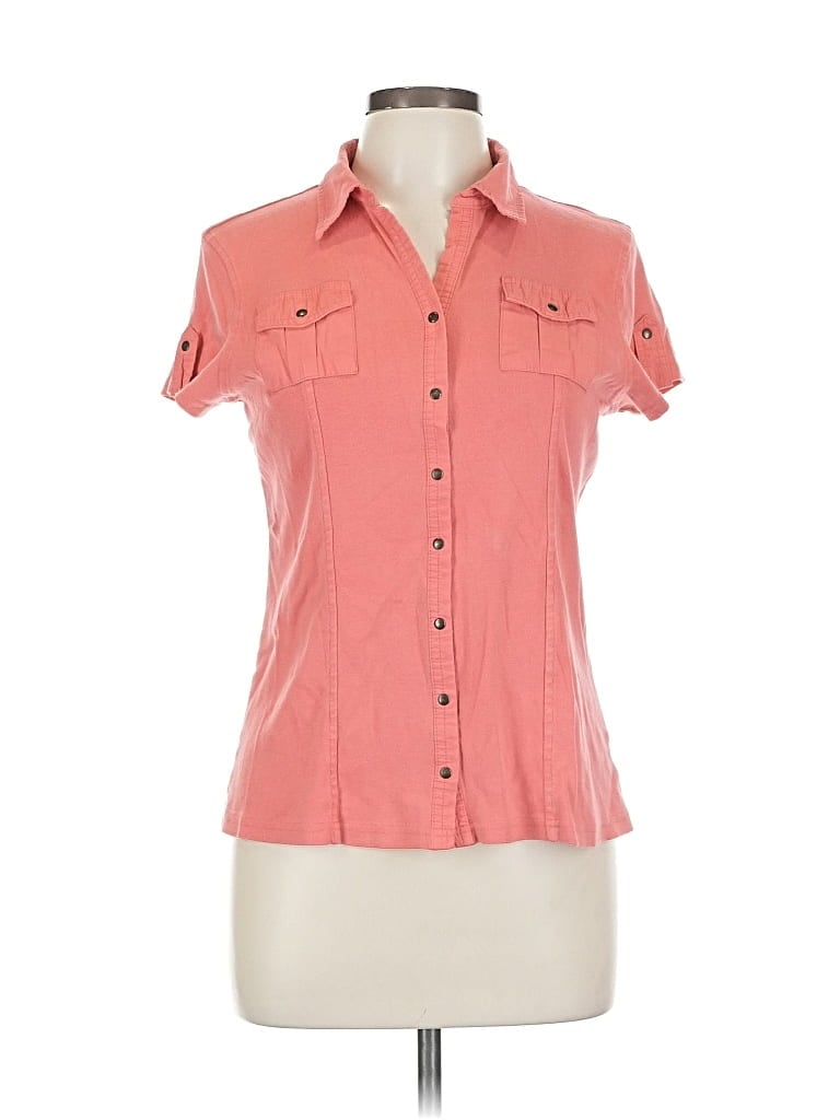 Pre-owned Style & Co Short Sleeve Blouse In Pink