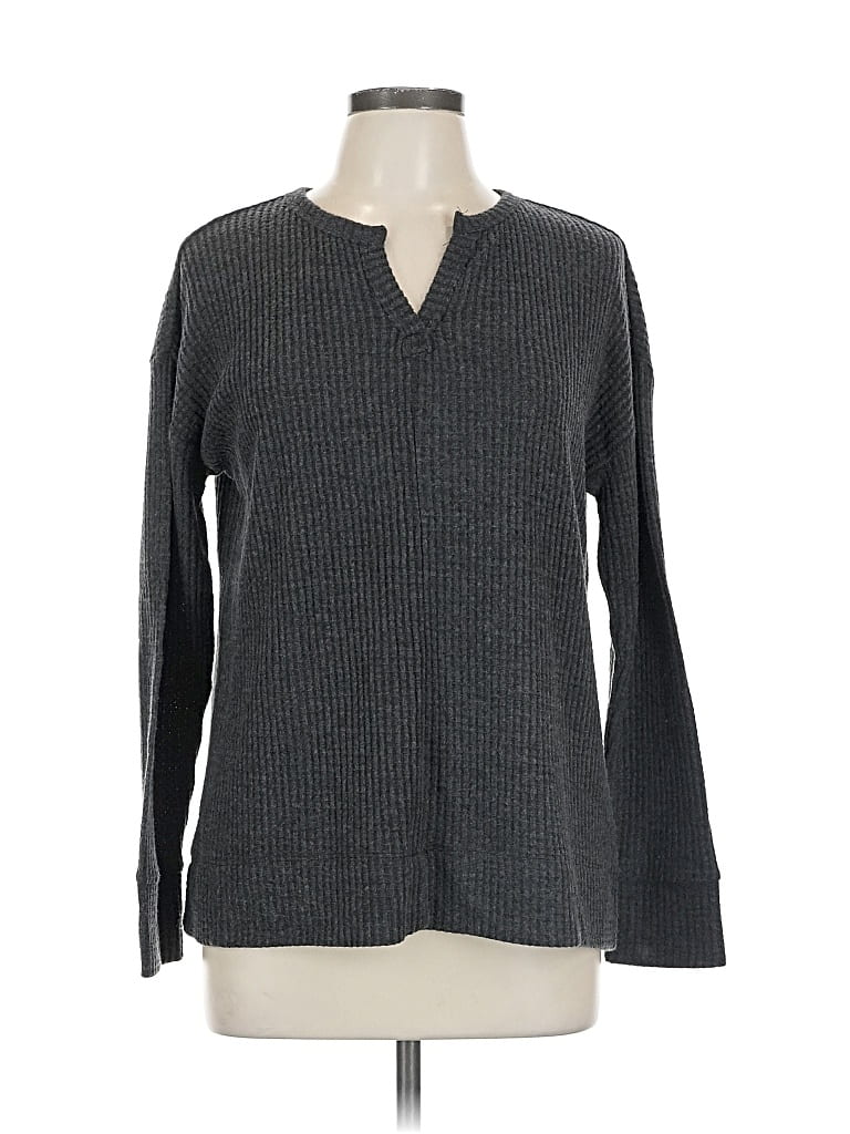 Z Supply Long Sleeve Henley Shirt In Gray