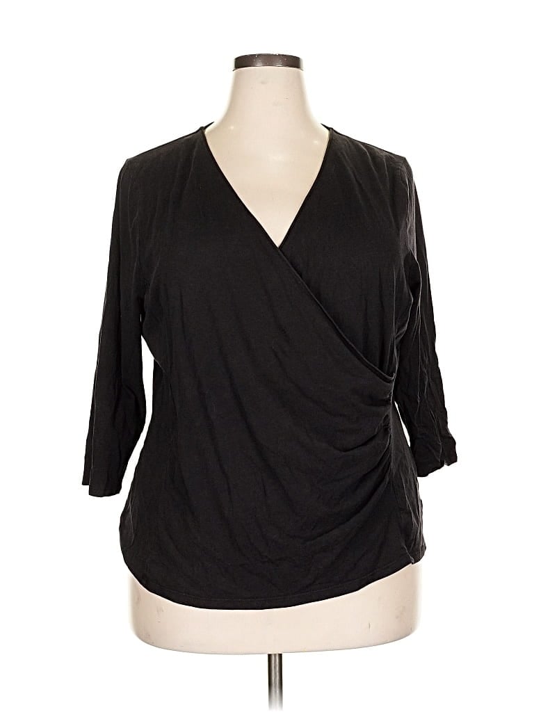 Pre-owned Talbots Outlet 3/4 Sleeve T-shirt In Black