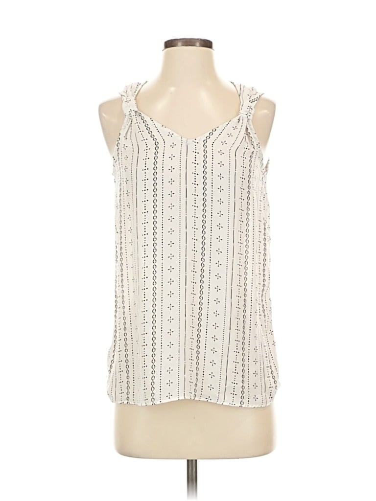 Pre-owned Ann Taylor Factory Sleeveless Blouse In White