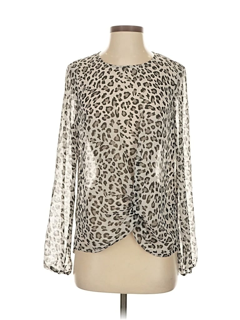 HIGHLINE COLLECTIVE Pre-owned Long Sleeve Blouse In Silver