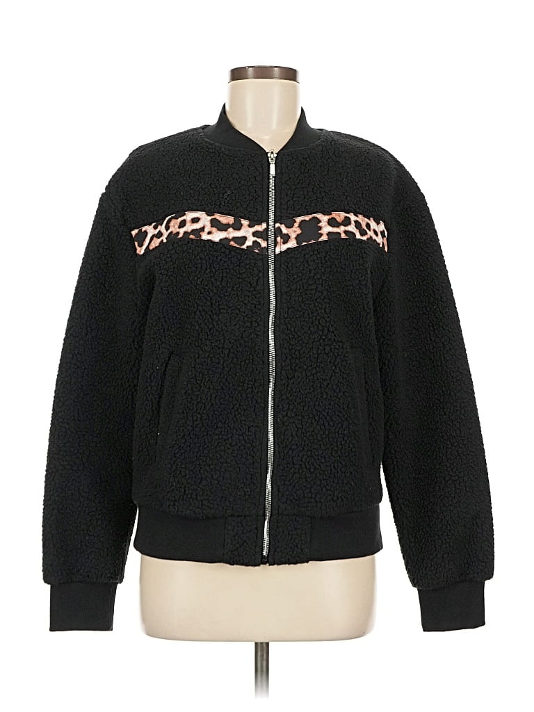 Pre-owned Zyia Active Fleece Jacket In Black