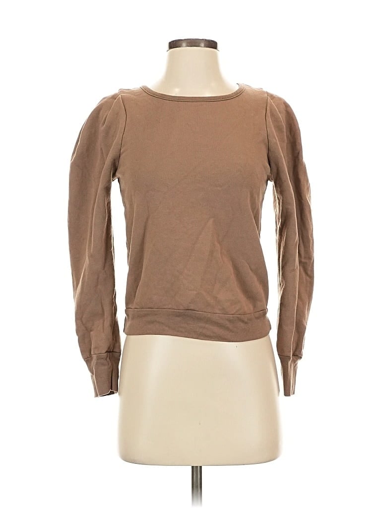 Pre-owned Self Contrast 3/4 Sleeve T-shirt In Brown