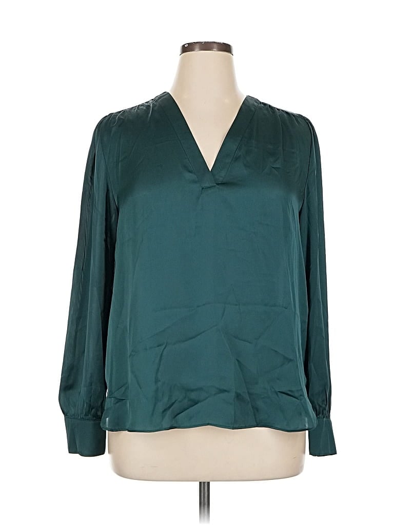 Pre-owned Express Long Sleeve Blouse In Blue