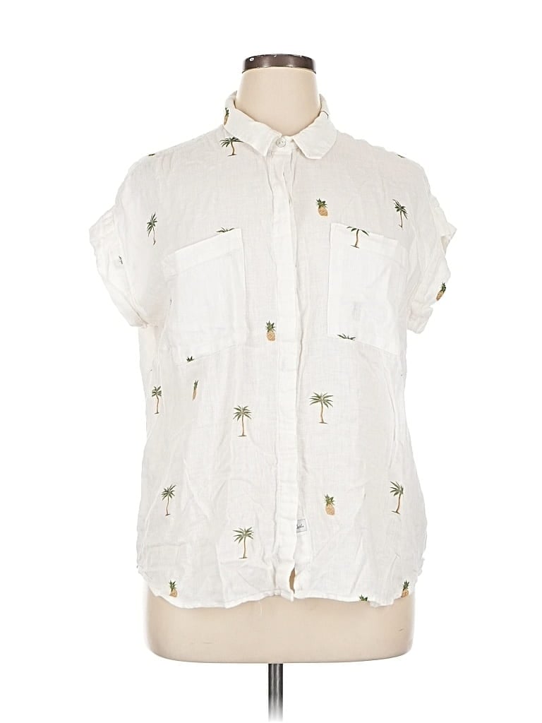 Pre-owned Rails Short Sleeve Blouse In White