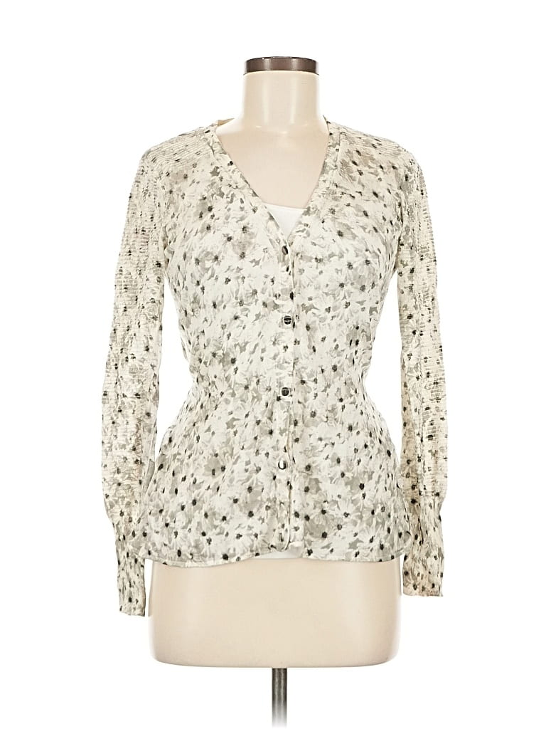 Pre-owned Simply Vera Vera Wang Long Sleeve Blouse In White