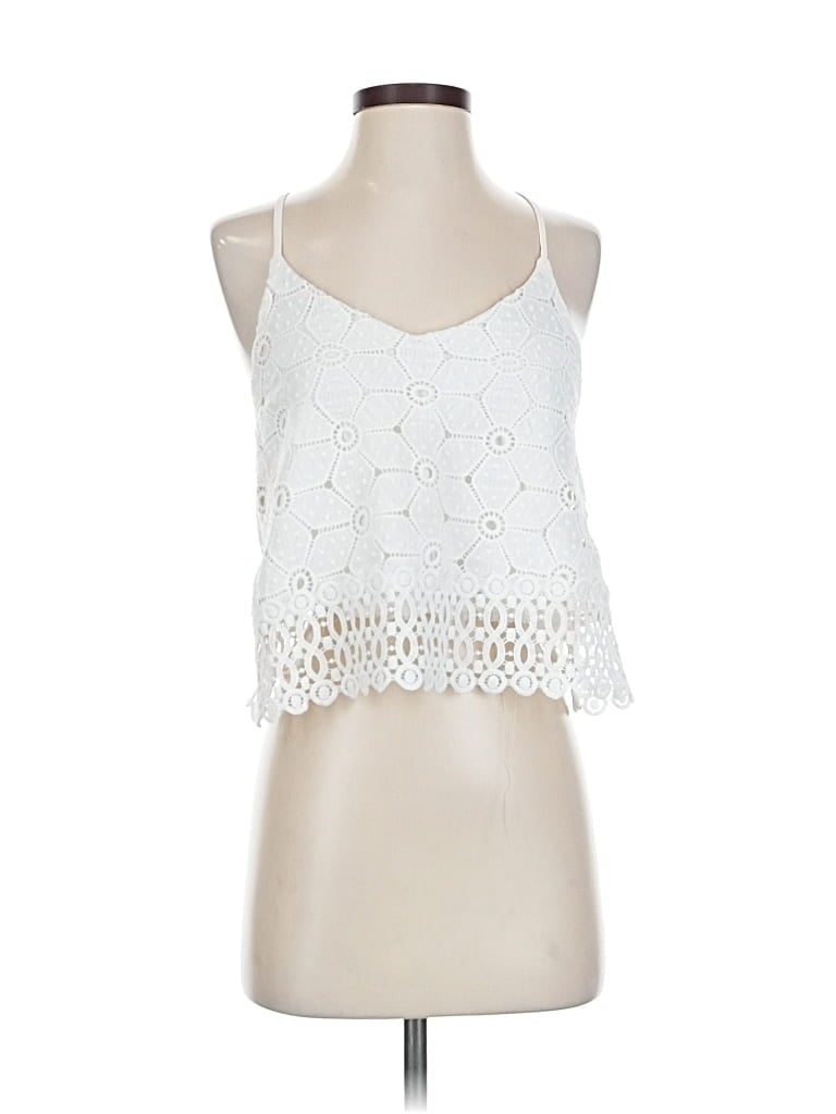Pre-owned Joa Sleeveless Top White Halter Neckline Tops