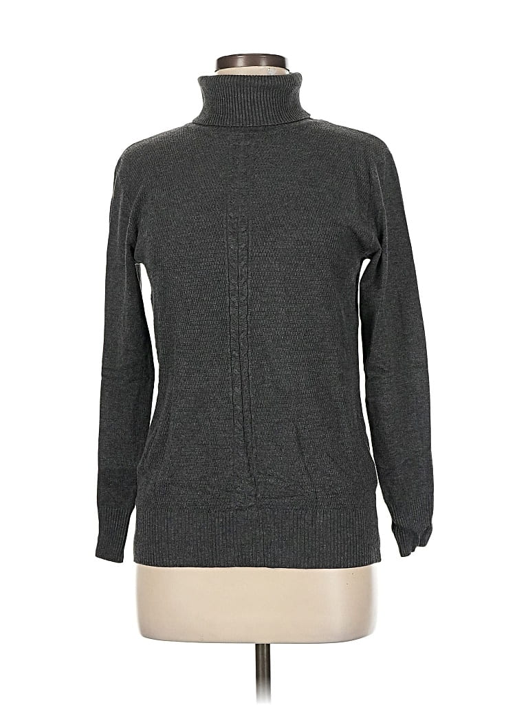 Pre-owned Assorted Brands Turtleneck Sweater In Gray