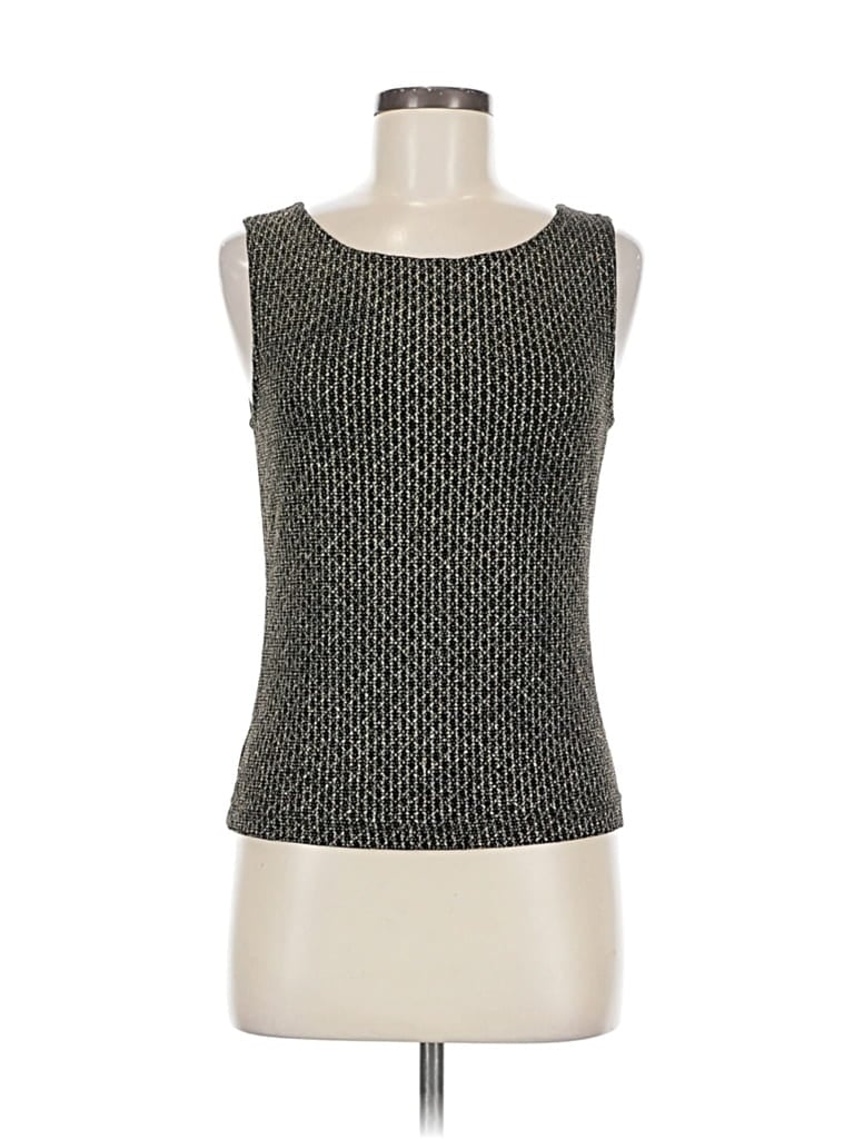 Pre-owned Connected Apparel Sleeveless Top Gray Boatneck Tops