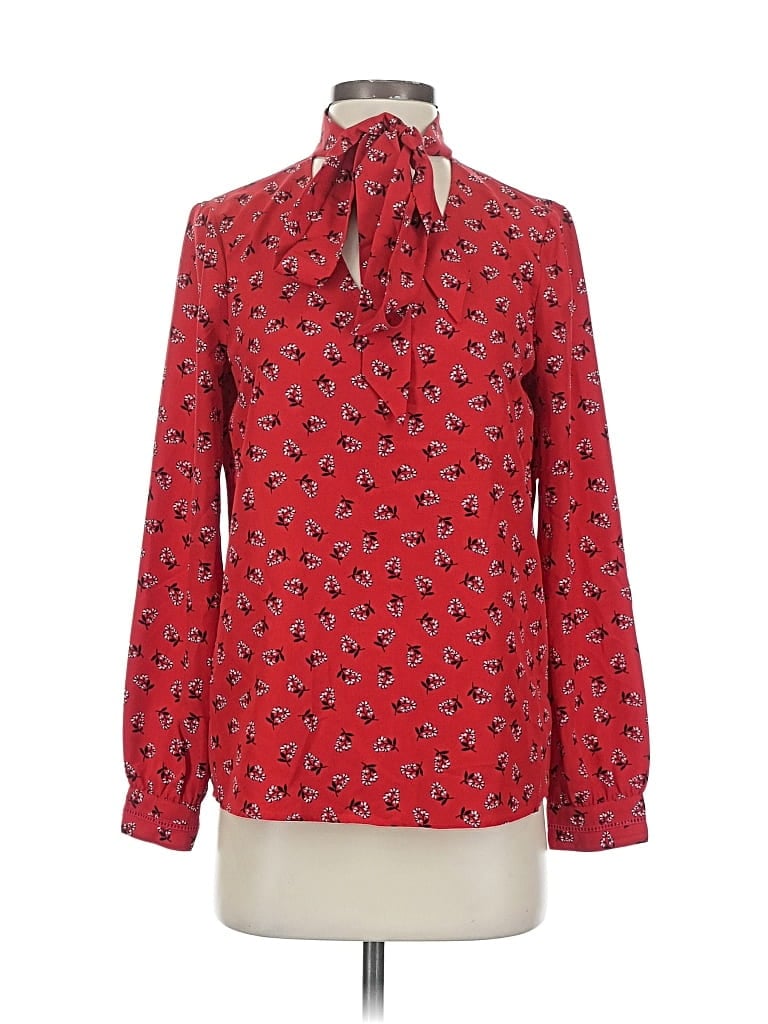 Pre-owned Draper James Long Sleeve Blouse In Red