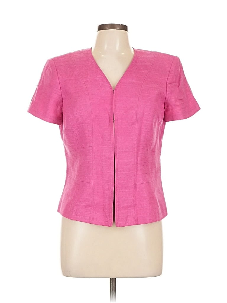 Pre-owned Jones New York Collection Short Sleeve Blouse In Pink