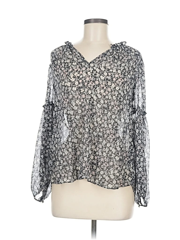 BANANA REPUBLIC Pre-owned Long Sleeve Blouse In Silver