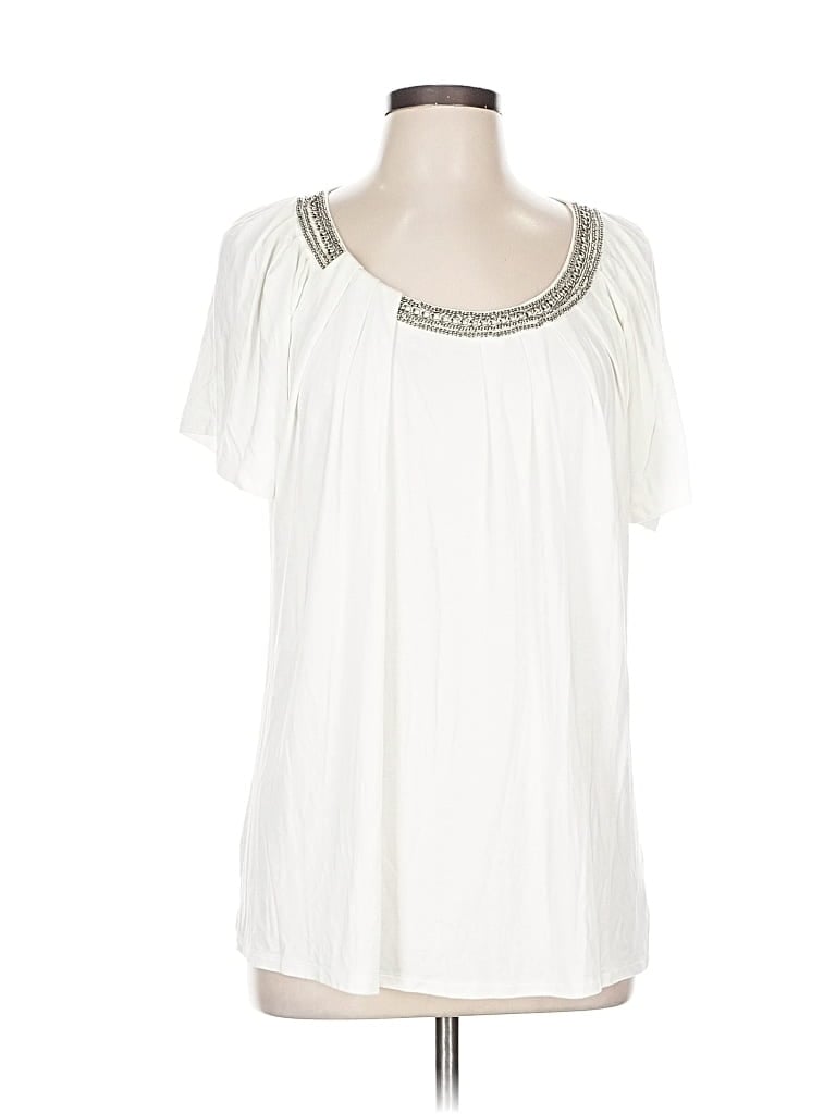 Pre-owned Michael Michael Kors Short Sleeve Blouse In White