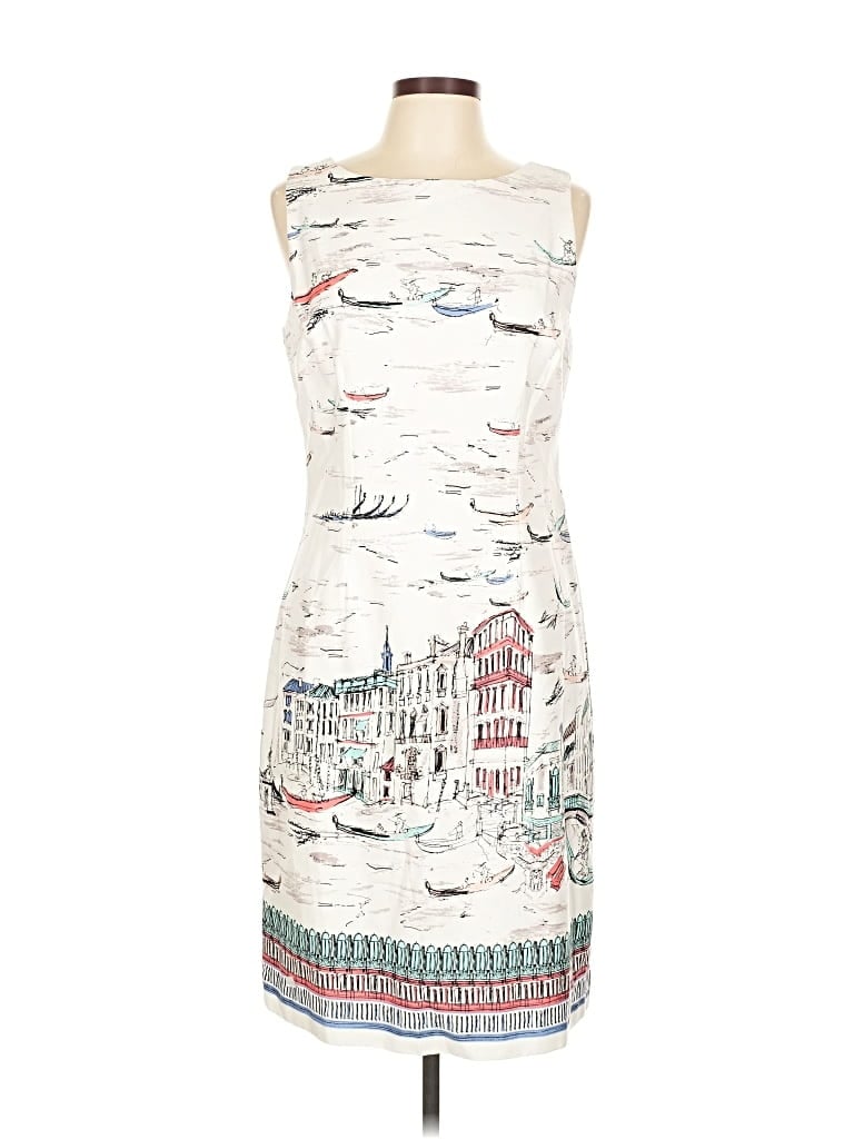 Pre-owned Chetta B Cocktail Dress In White