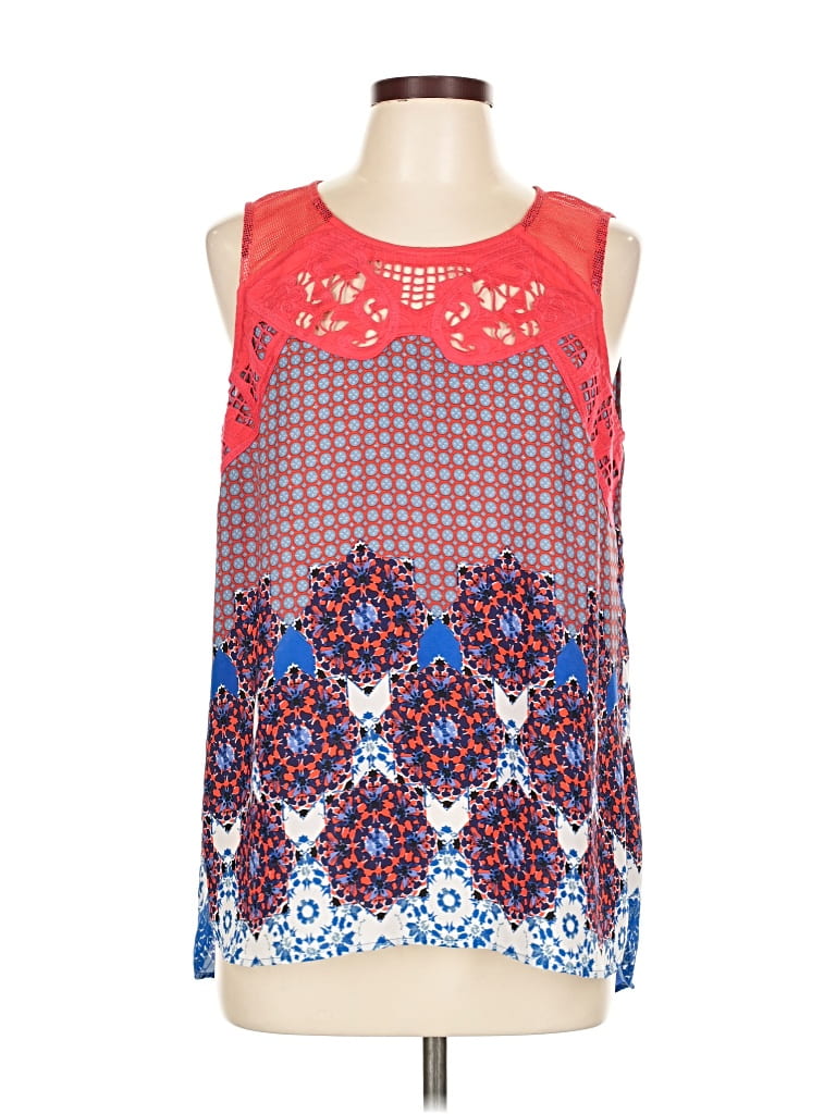 Pre-owned Pale Sky Sleeveless Blouse In Red
