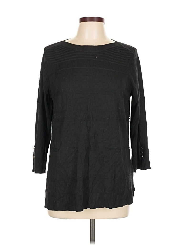 Pre-owned Chico's Pullover Sweater In Black