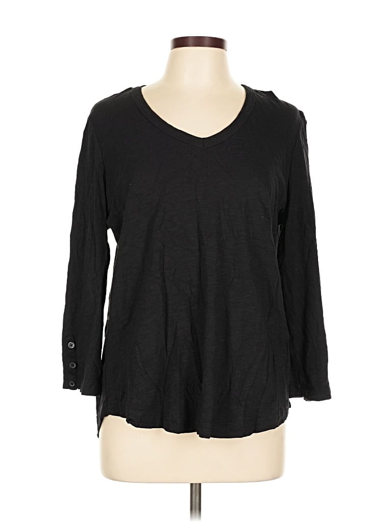 Click to view more detailed imagery on our partner's website Pre-owned Chico's 3/4 Sleeve T-shirt In Black