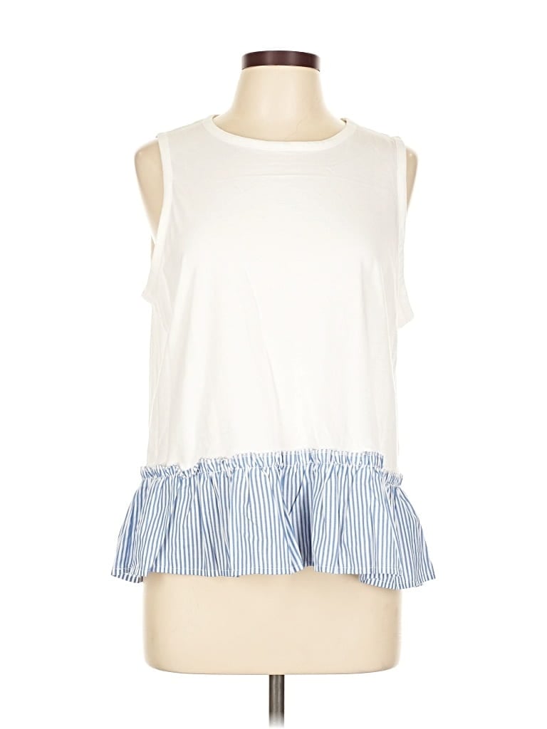 Pre-owned J.crew Factory Store Sleeveless T-shirt In White