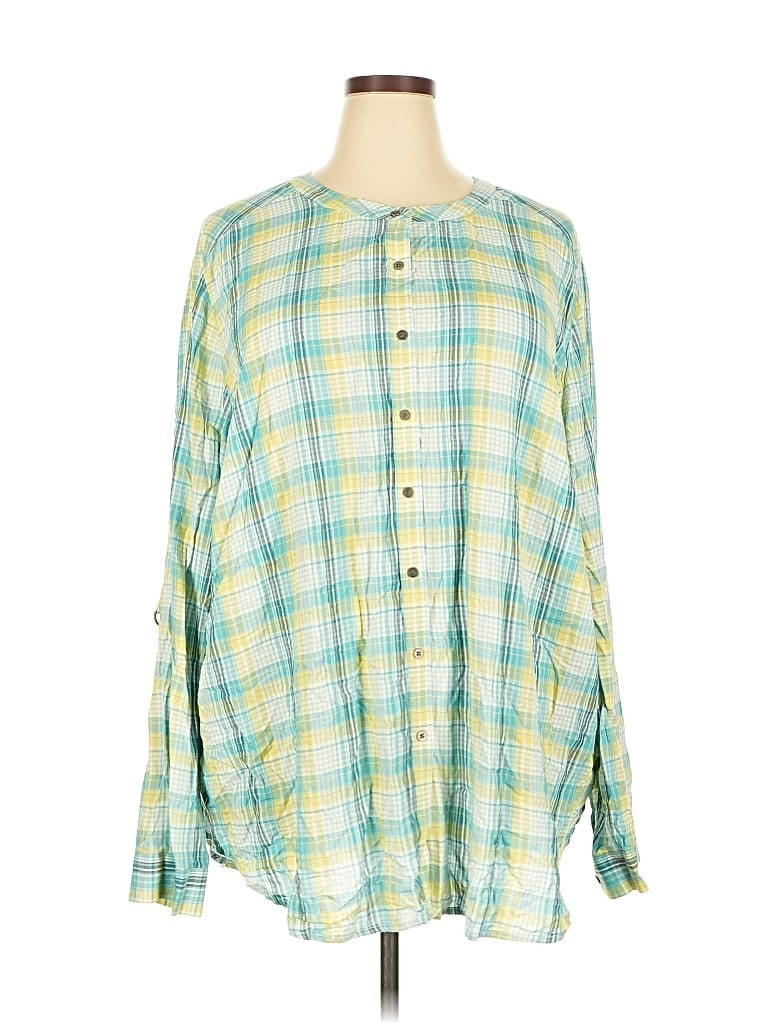 Pre-owned Jane And Delancey Long Sleeve Blouse In Green