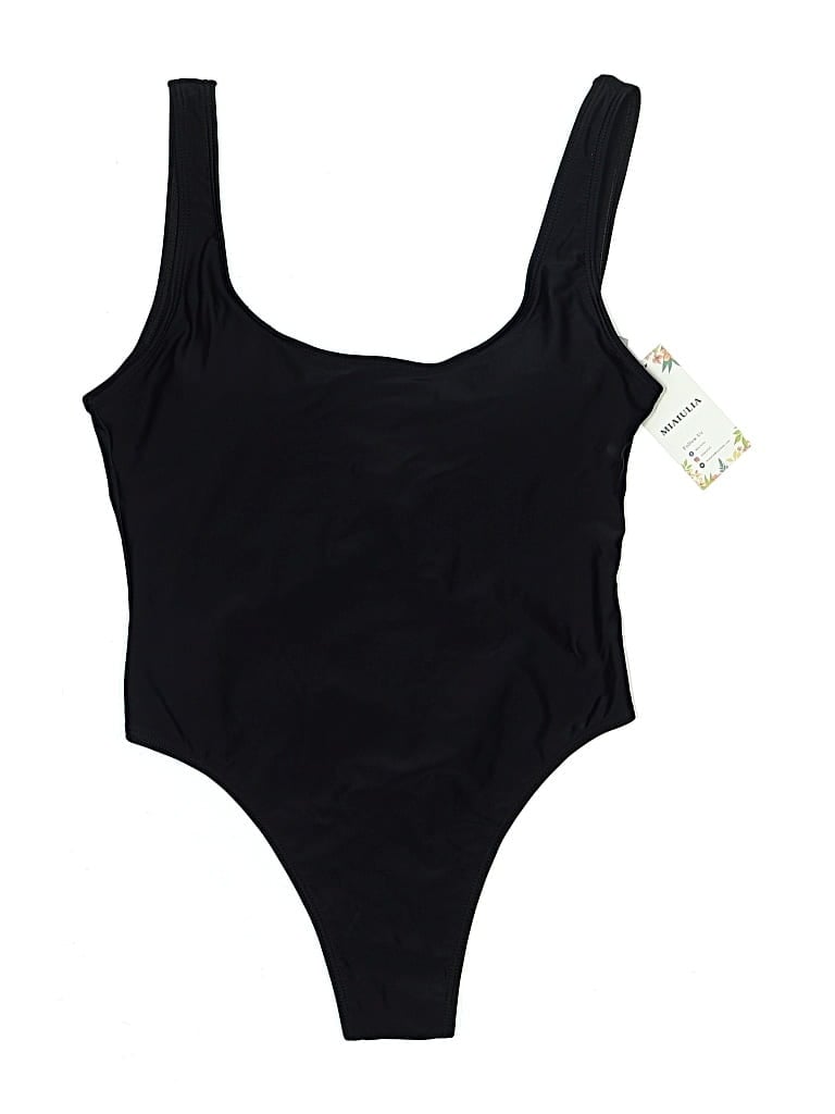 Pre-owned Assorted Brands One Piece Swimsuit In Black