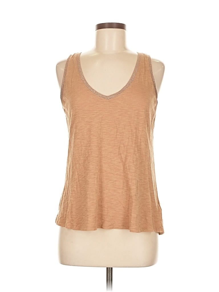 Pre-owned Express One Eleven Sleeveless Top Tan Scoop Neck Tops In Brown