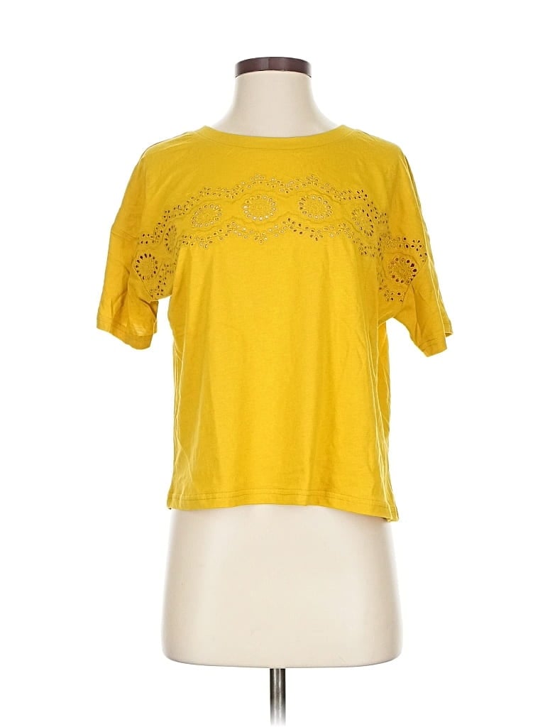 Hem & Thread Short Sleeve T-shirt In Yellow