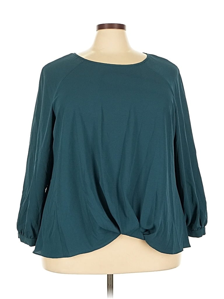 Pre-owned Zac & Rachel 3/4 Sleeve Blouse In Blue