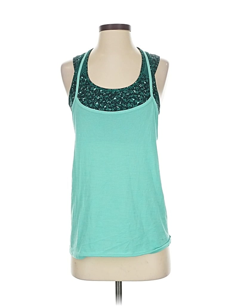 Pre-owned Lululemon Athletica Tank Top Green Halter Neckline Tops