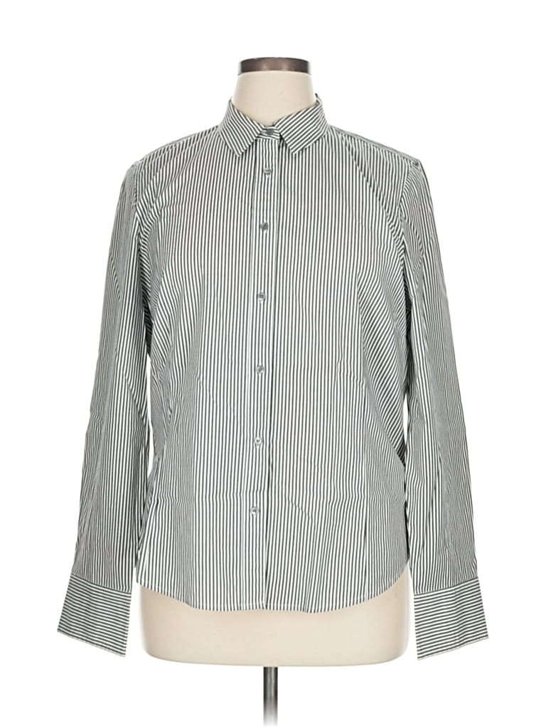 Pre-owned J.crew 365 Long Sleeve Button Down Shirt In Gray