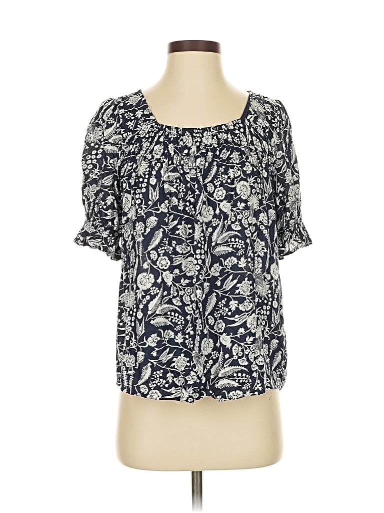 Click to view more detailed imagery on our partner's website Pre-owned Lucky Brand Short Sleeve Blouse In Blue