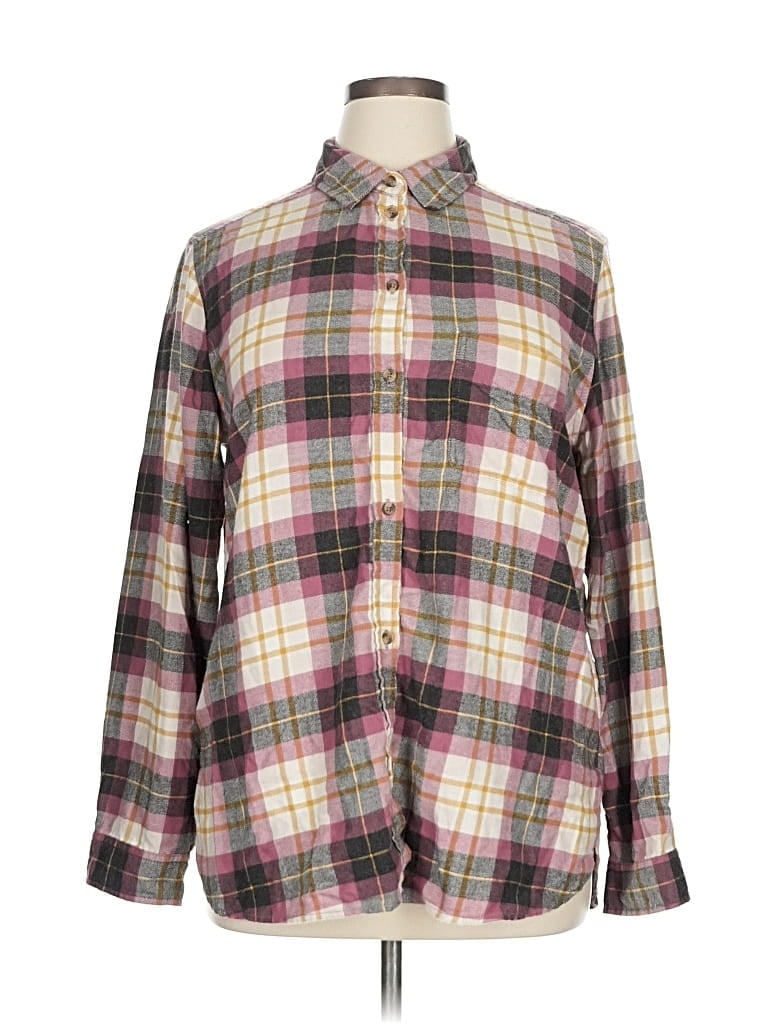 Pre-owned American Eagle Outfitters Long Sleeve Button Down Shirt In Purple