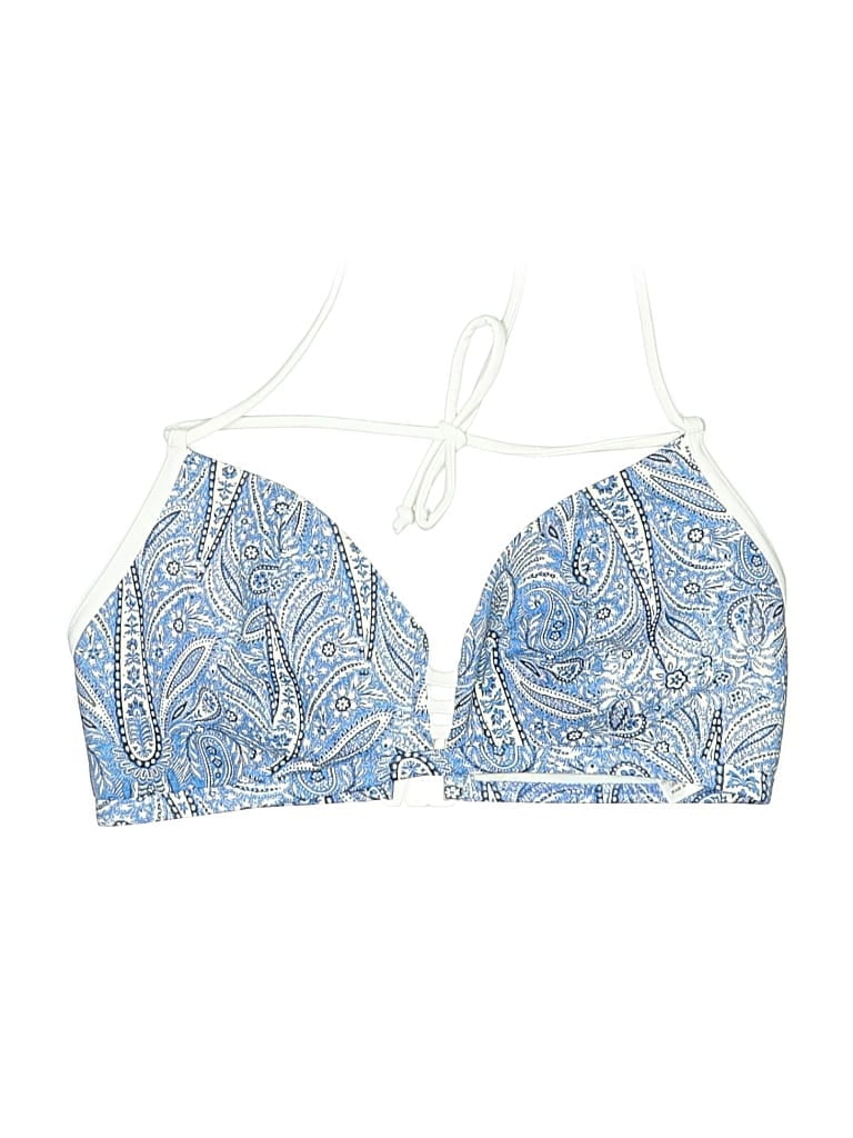 Pre-owned Freya Swimsuit Top Blue Paisley Pattern Swimwear