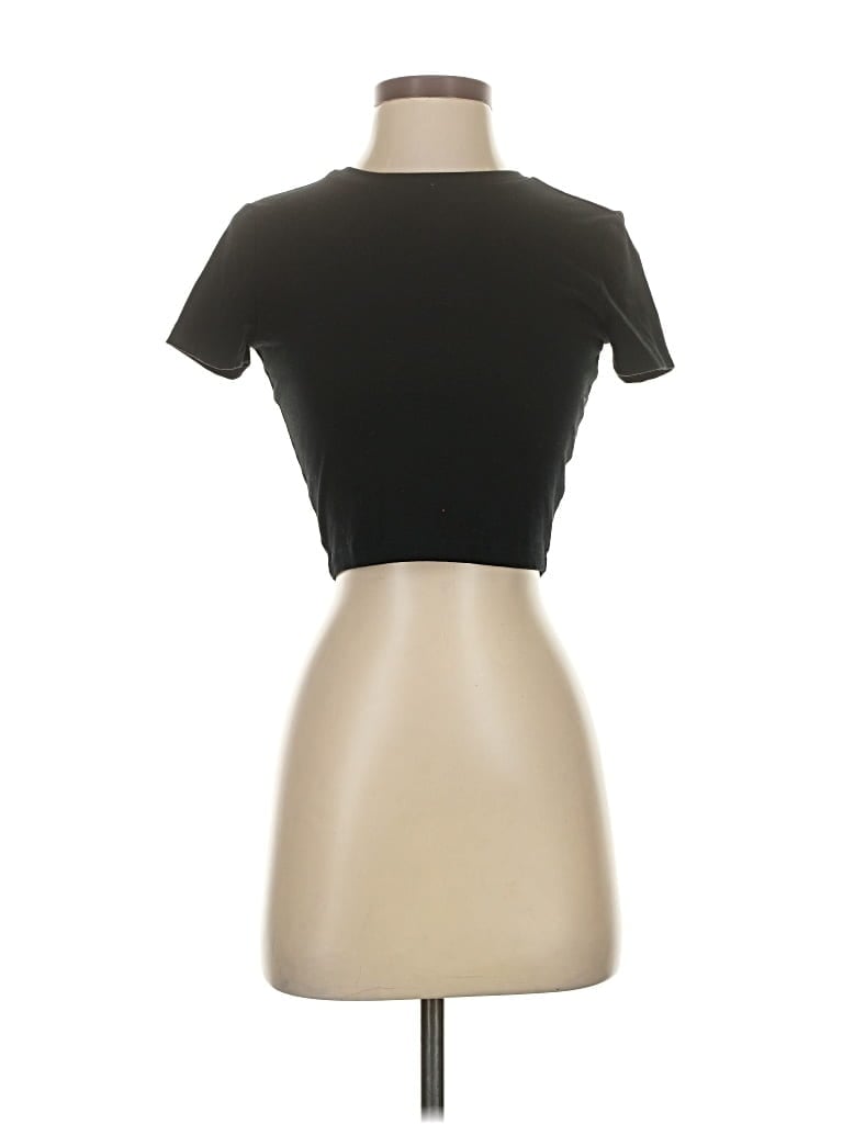 Pre-owned Wild Fable Short Sleeve Turtleneck In Black