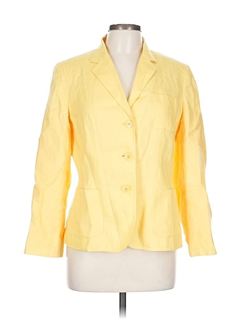 Pre-owned Talbots Blazer Jacket In Yellow