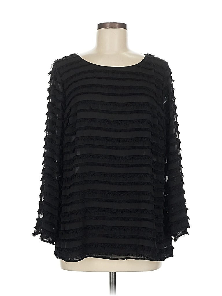 Pre-owned Alfani 3/4 Sleeve Blouse In Black
